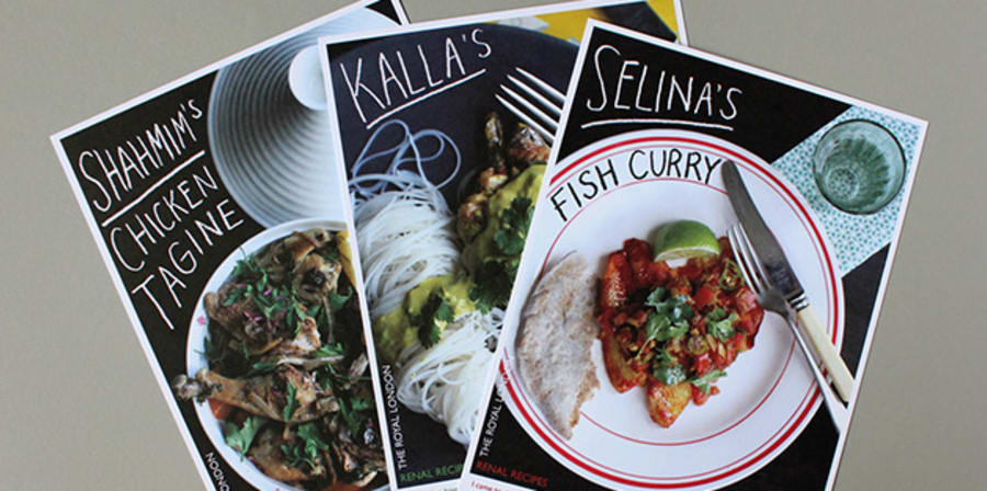 Recipe cards with food photos on them 