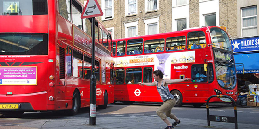 Red London buses