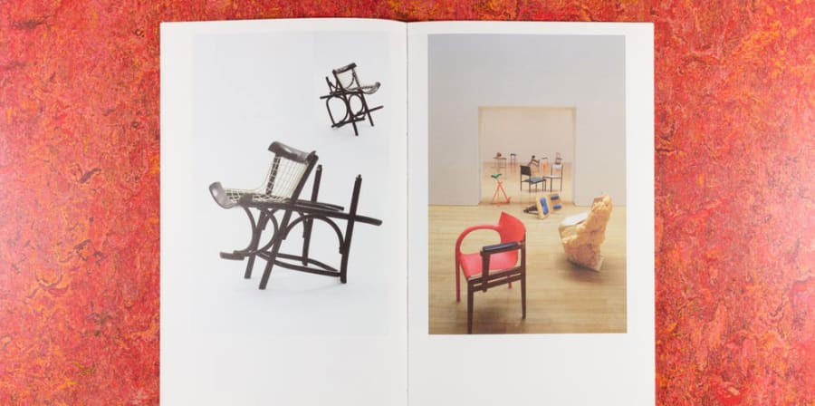 Photographs of chairs developed by artist Martino Gamper.