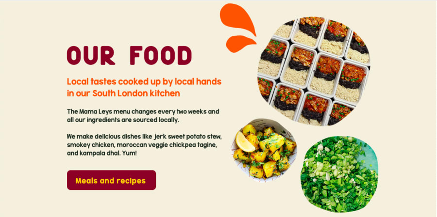 Image of a website design for healthy food