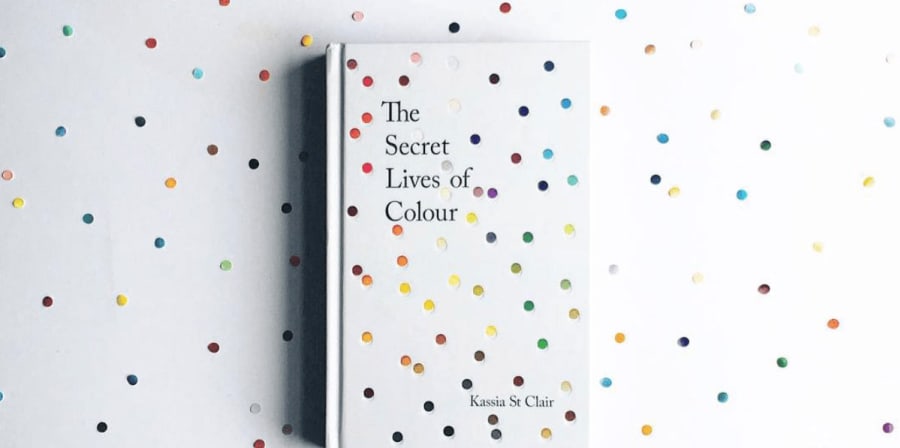 The Secret Lives of Colour book jacket features dots of paint on a white background.