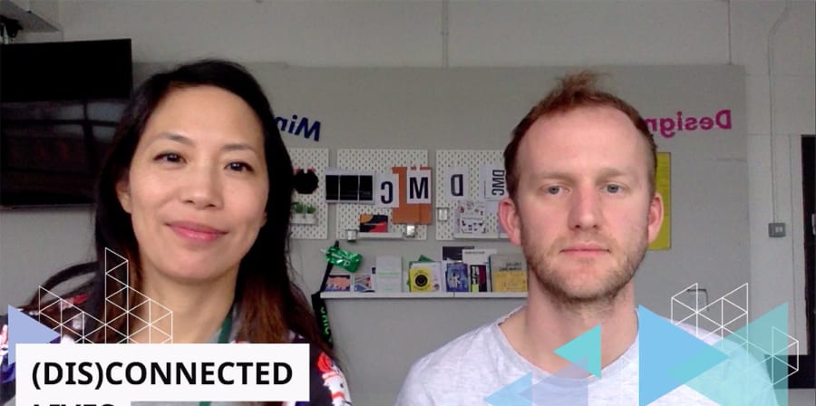 A screencap of Mo-Ling Chui and Oliver Rawlings-Conner presenting at IAM Weekend 2020.