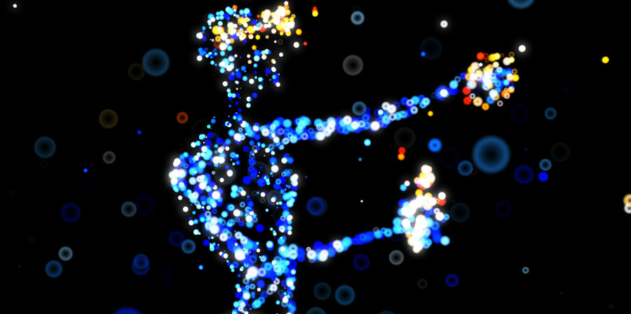 AI generated figure using lights.