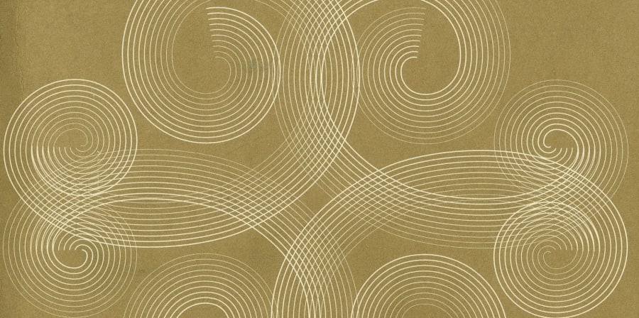 White swirl pattern on gold background