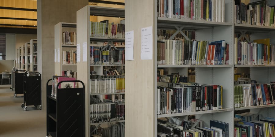 Books on shelves