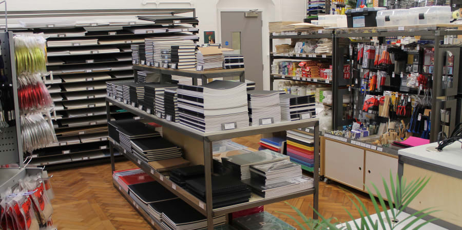 UAL arts shop interior at Camberwell College of Arts