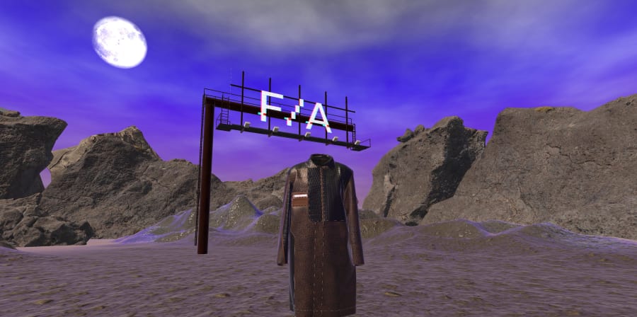 Fashion Innovation Agency (FIA) digital image of hanging coat in landscape.