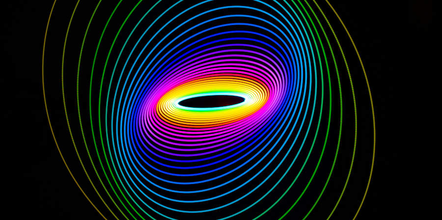 A swirl of circles in multiple colours.