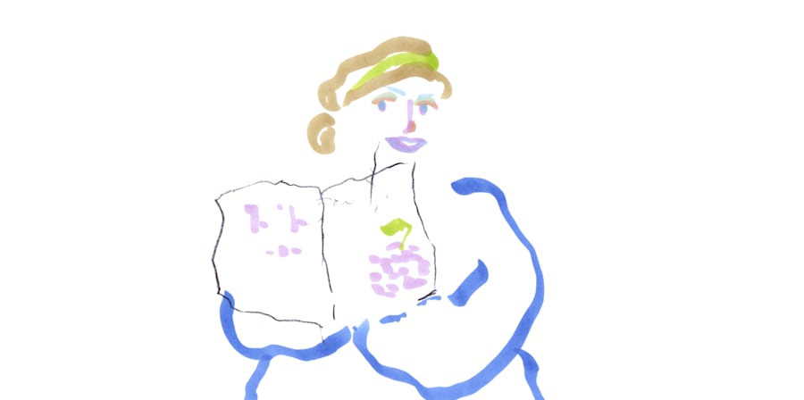 A colourful line drawn illustration of Abigail Rigby 