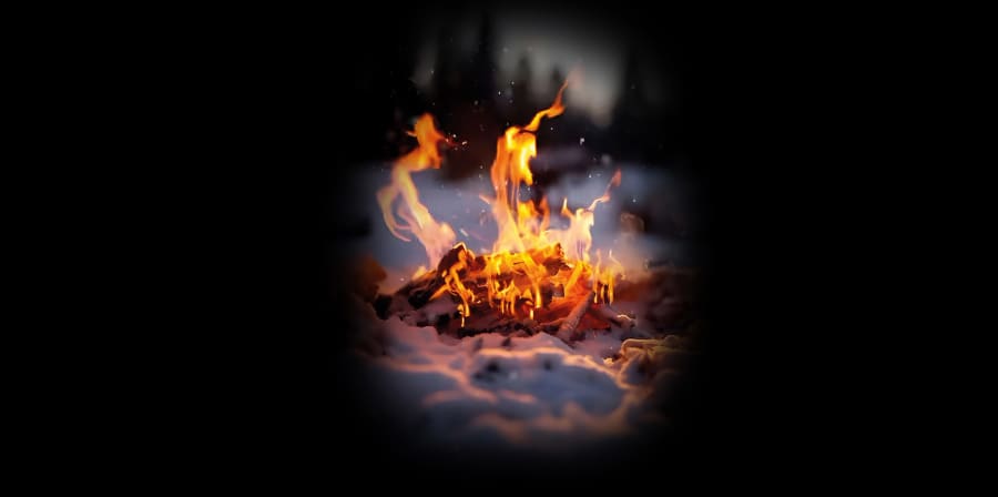 A fire in the snow