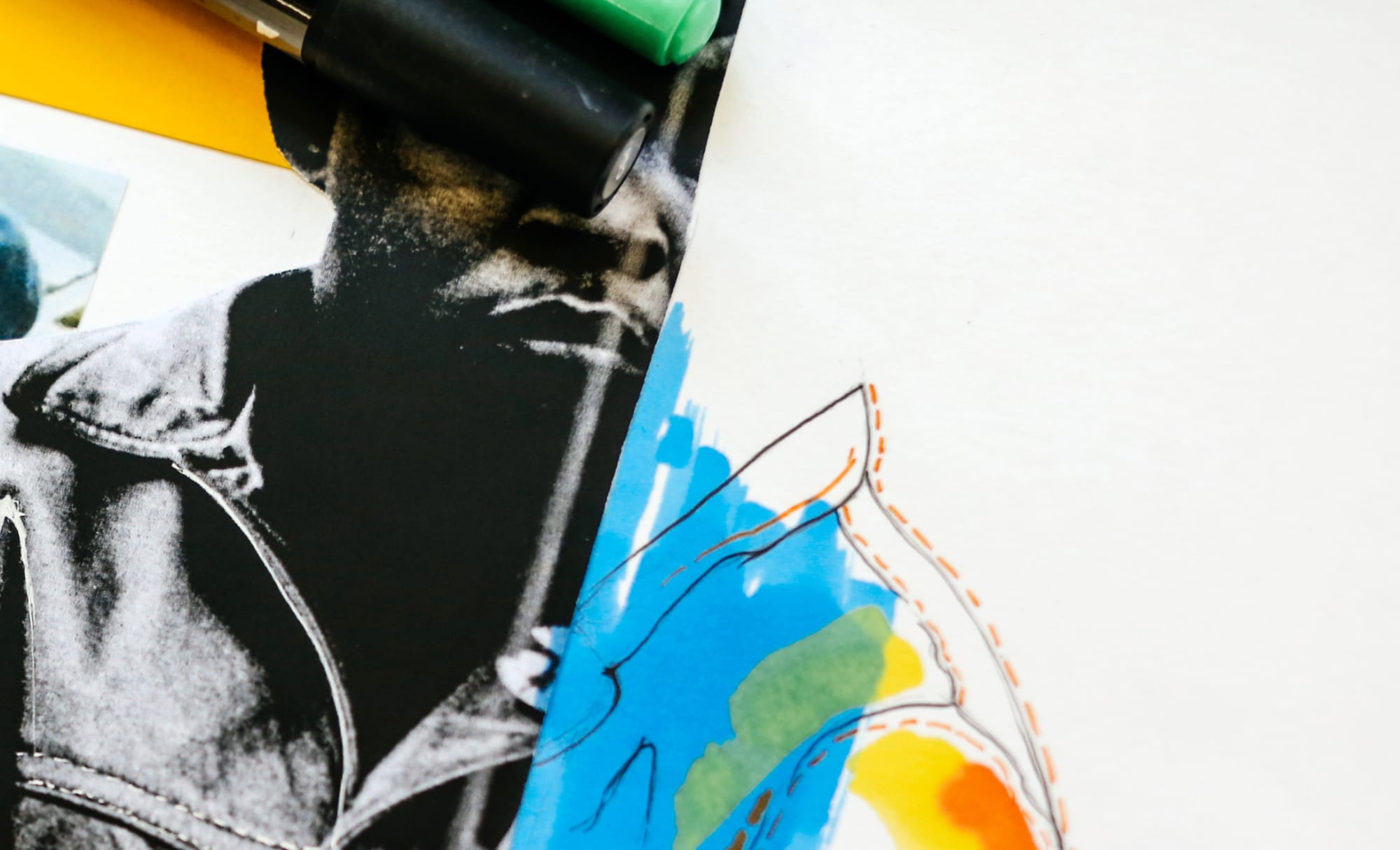 Collage with picture of Black Panthers and illustrations.