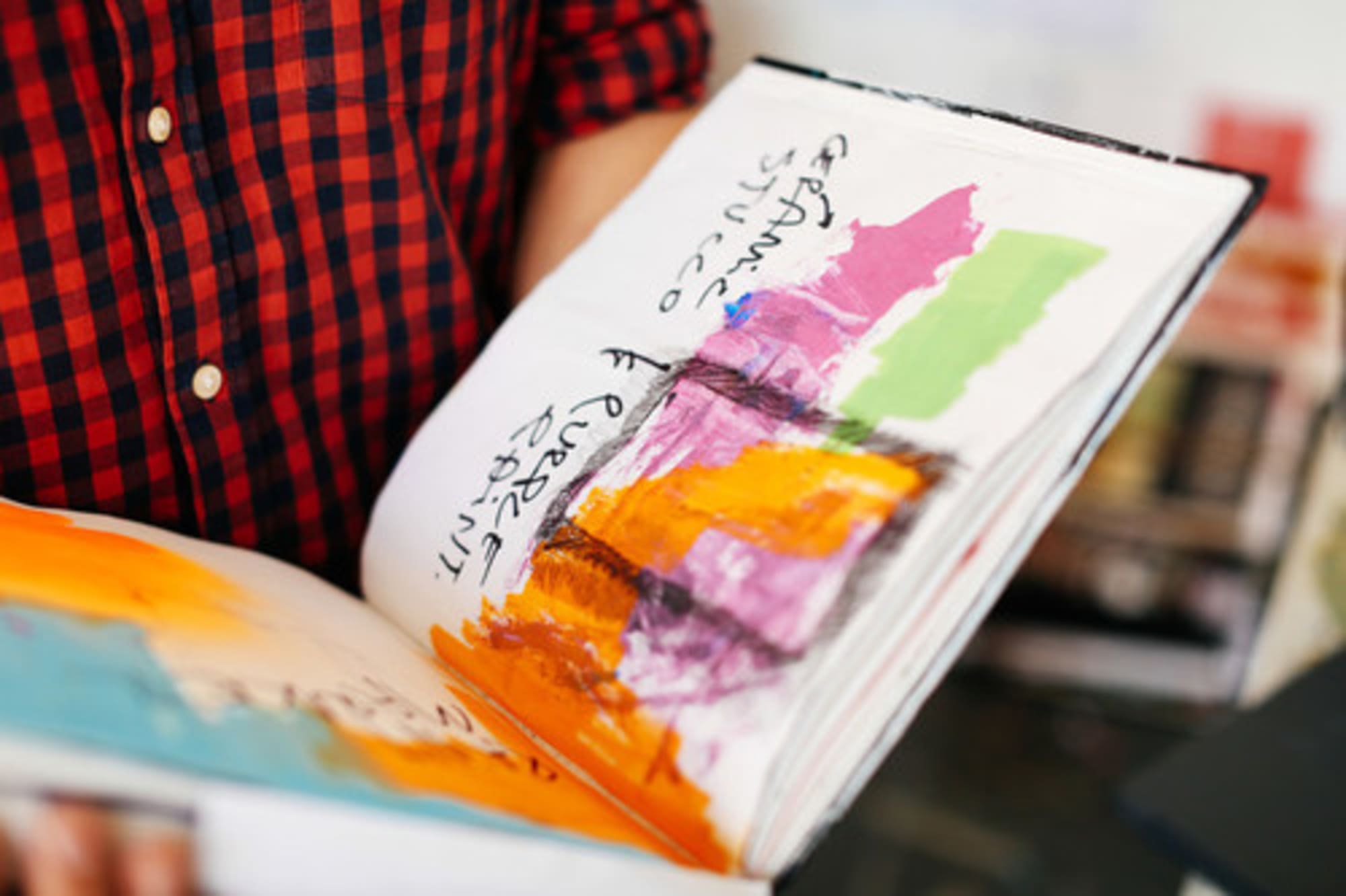 Photograph of a students sketckbook