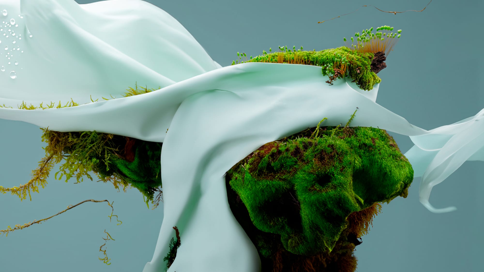 An ecosystem of plants and water.