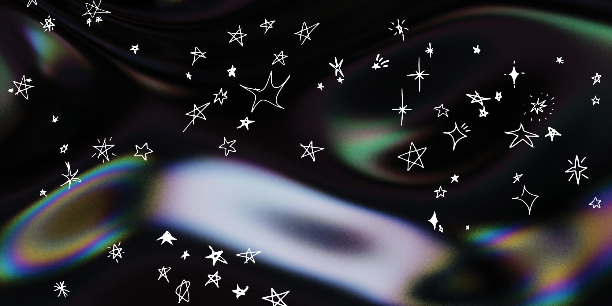 stars on a holographic background