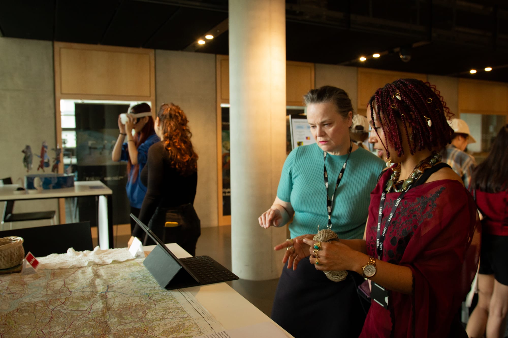 Students and staff at event at East Bank, LCF.