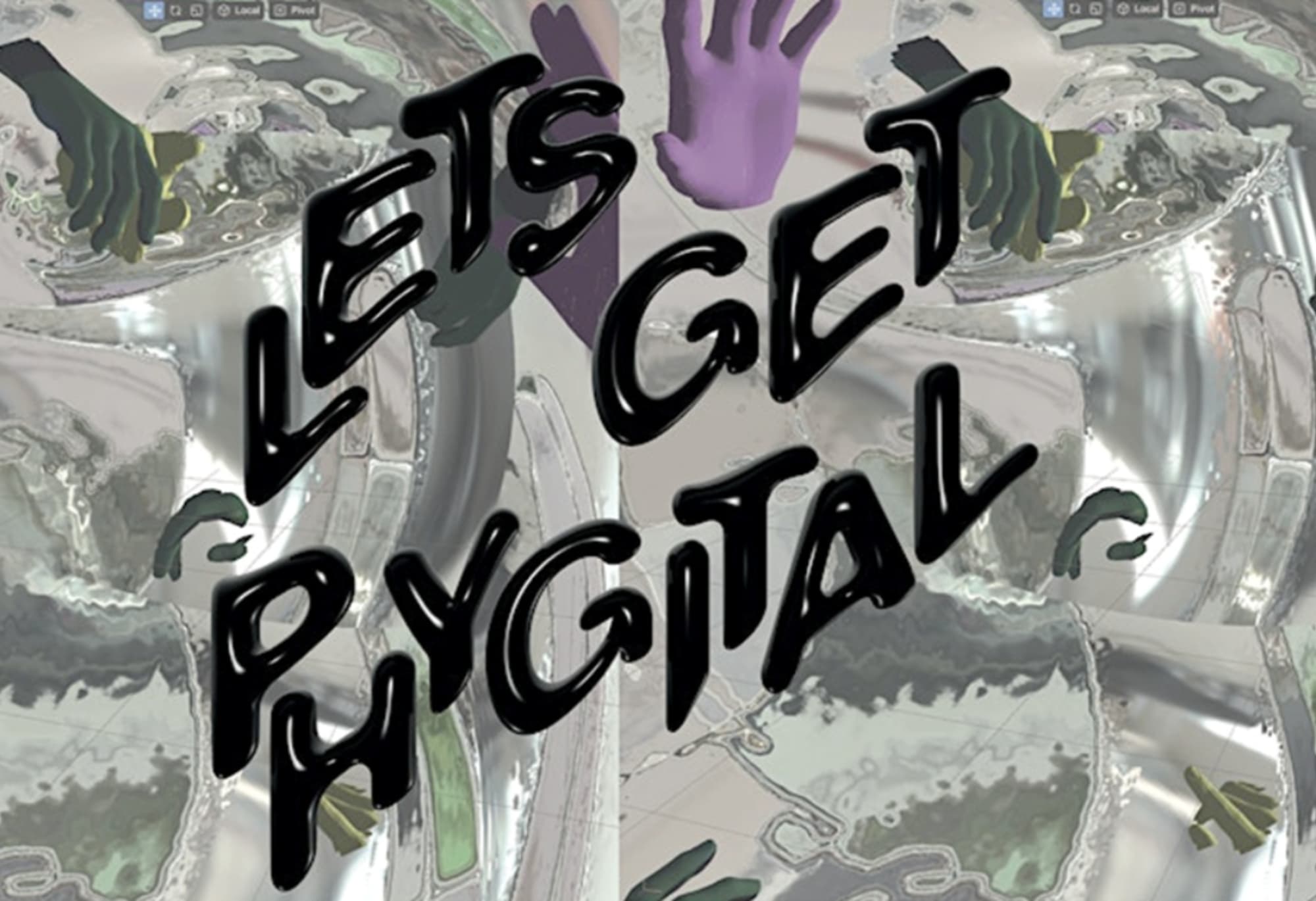 Grey background with balloon-like font.