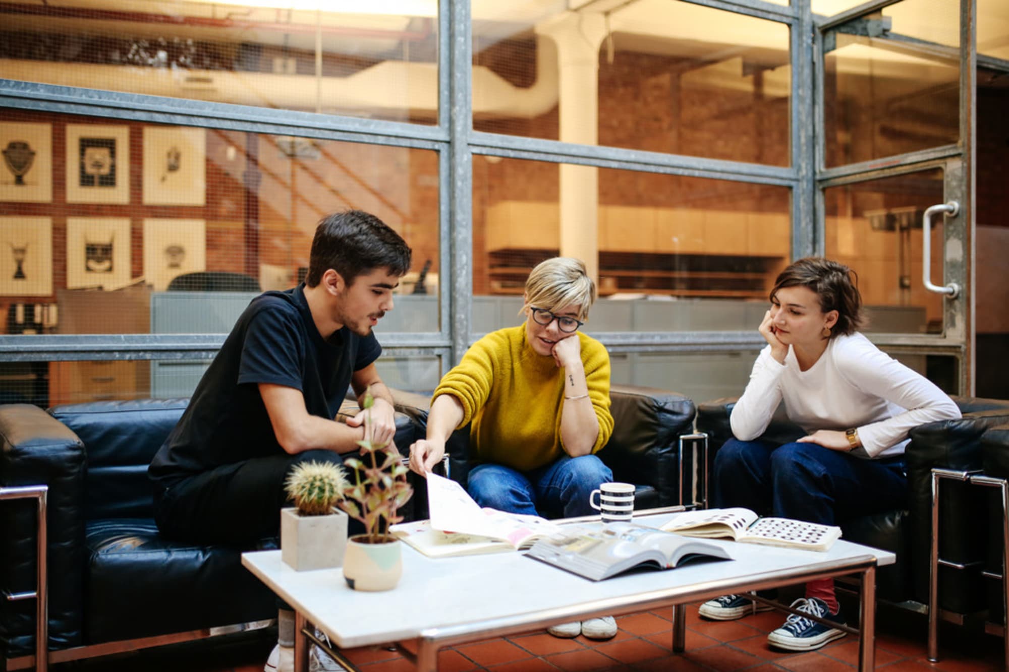 Miguel Desport and Marion Bisserier during their Internship at Pentagram