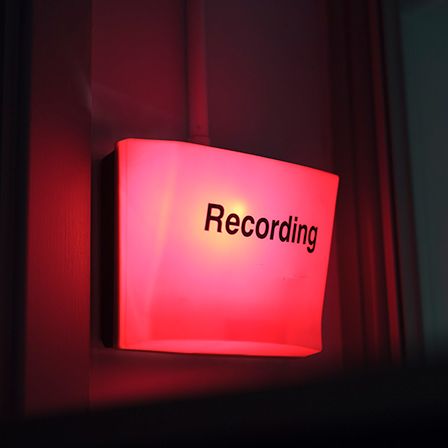 Red light indicating recording is taking place.