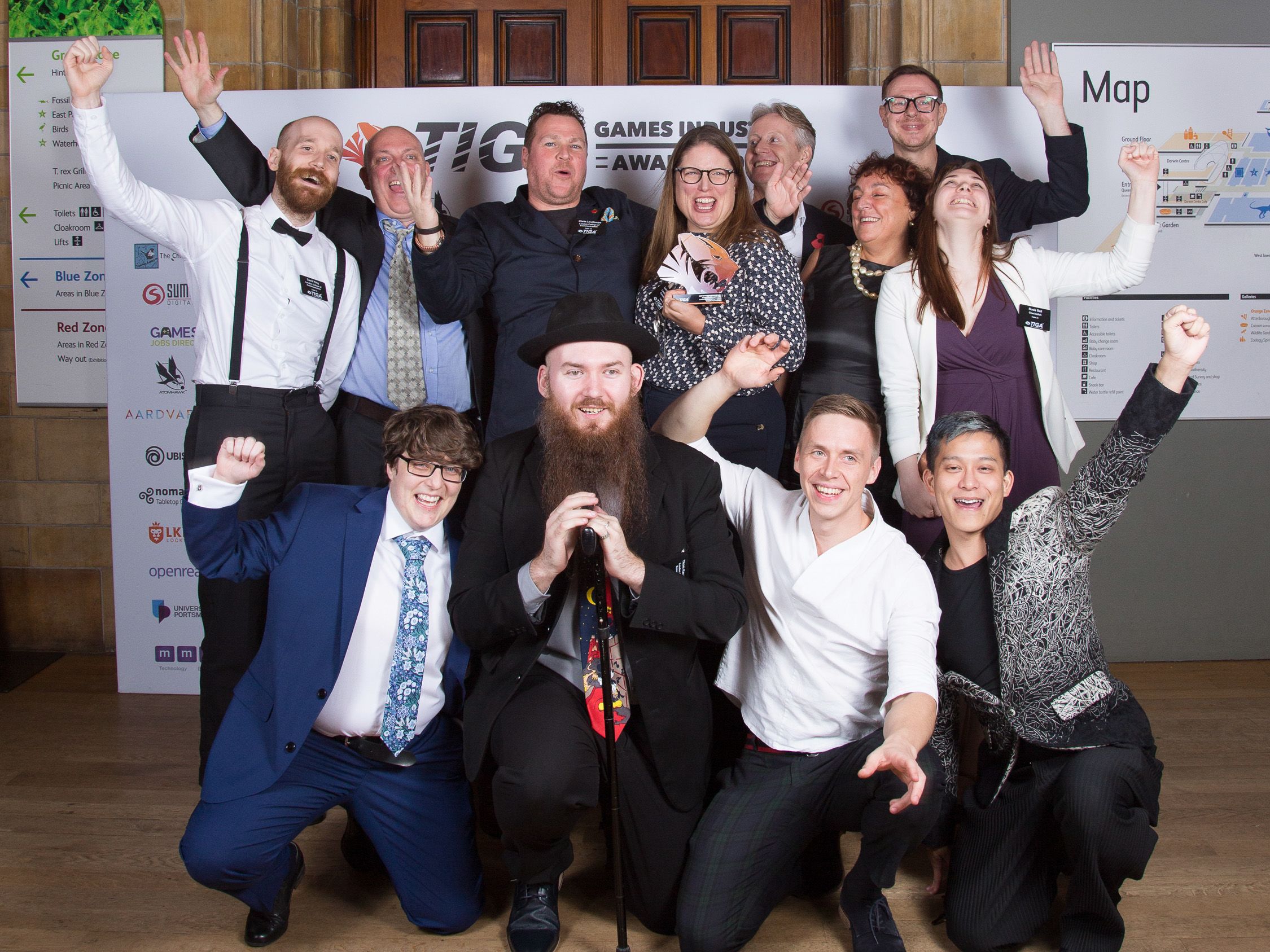 LCC Screen School staff group photo after winning award for Best Education Initiative at 2019 TIGA Awards