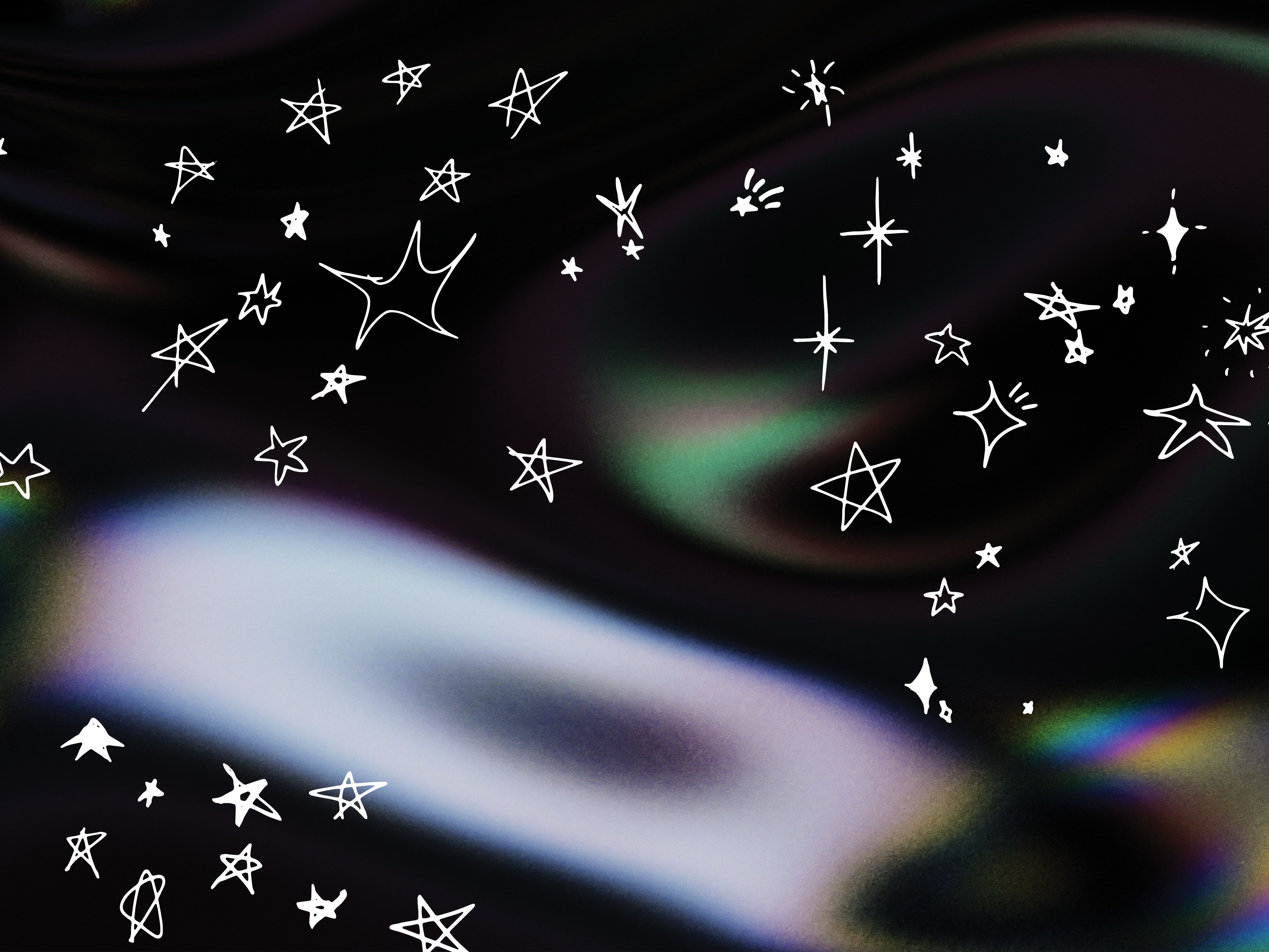 stars on a holographic background