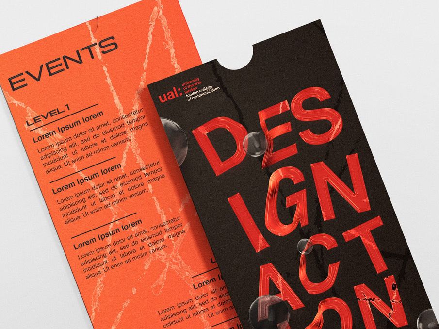 Scarlet and black concept art for LDF 2020 leaflets.