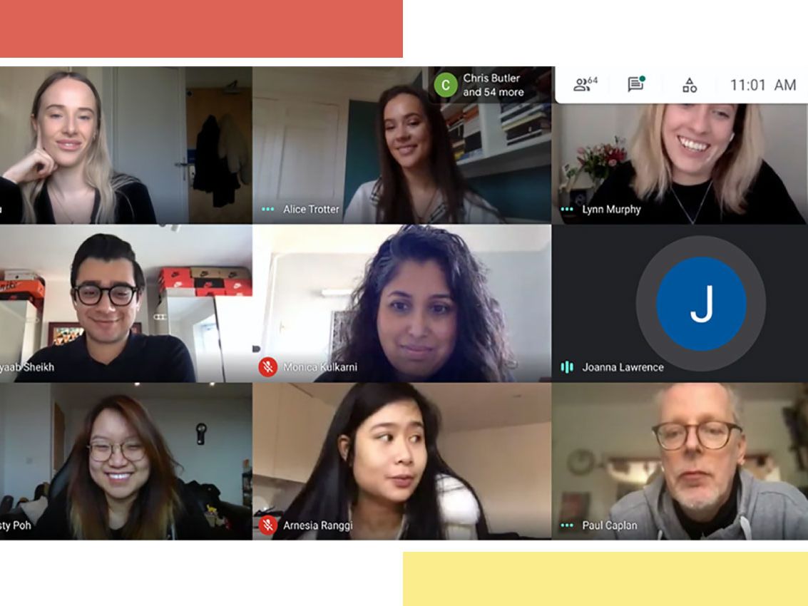 A screenshot of students' live Zoom presentations.