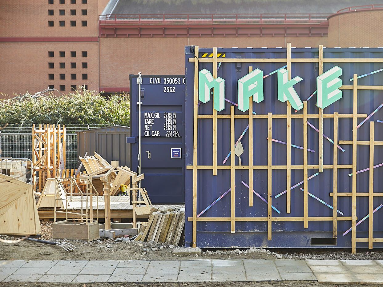 Shipping container with 'MAKE