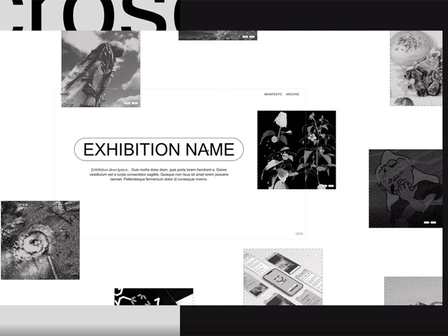 Concept design for exhibition spaces on a microsite.