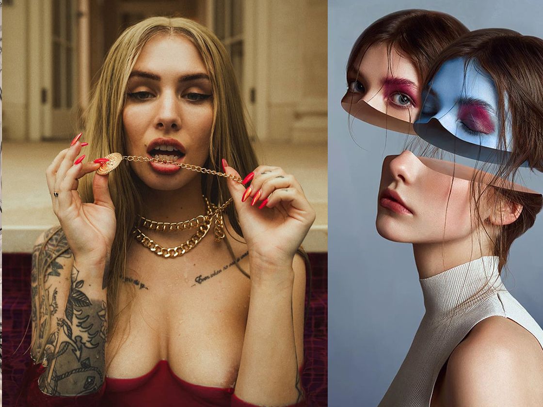 Series of images with different scenes representing fashion photography
