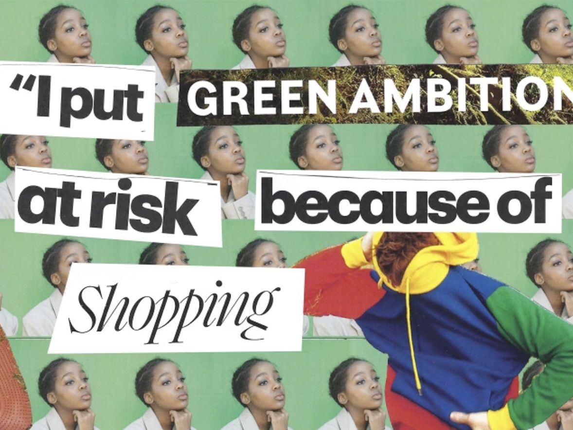 Still from the 'Tag, You're It' team project, featuring a collage of images and words.
