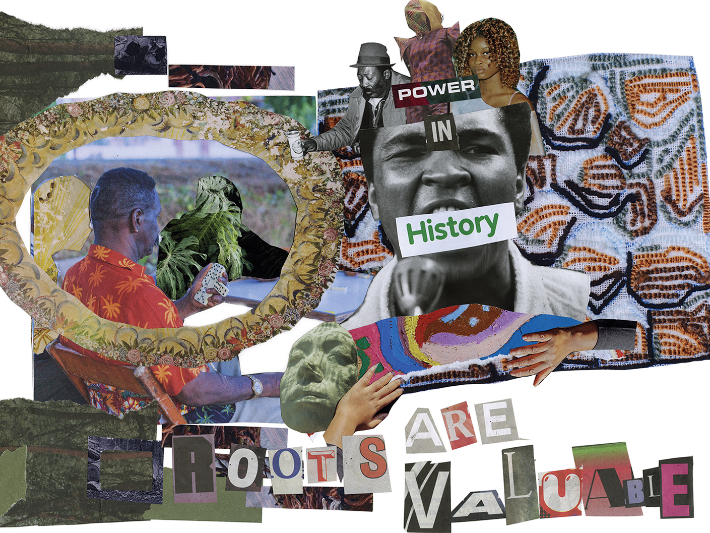 Collage artwork representing ideas of Black empowerment