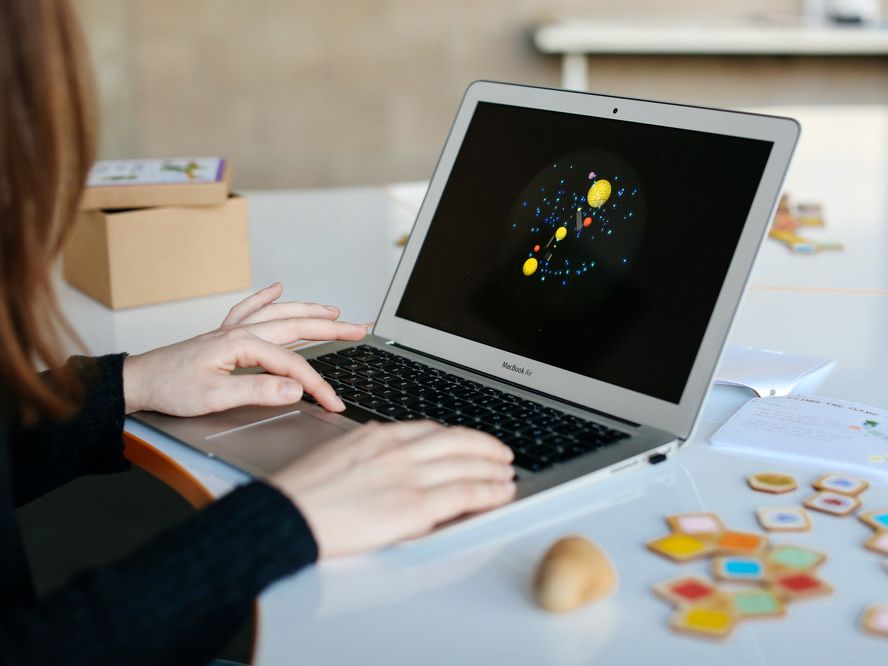 Woman in front of computer