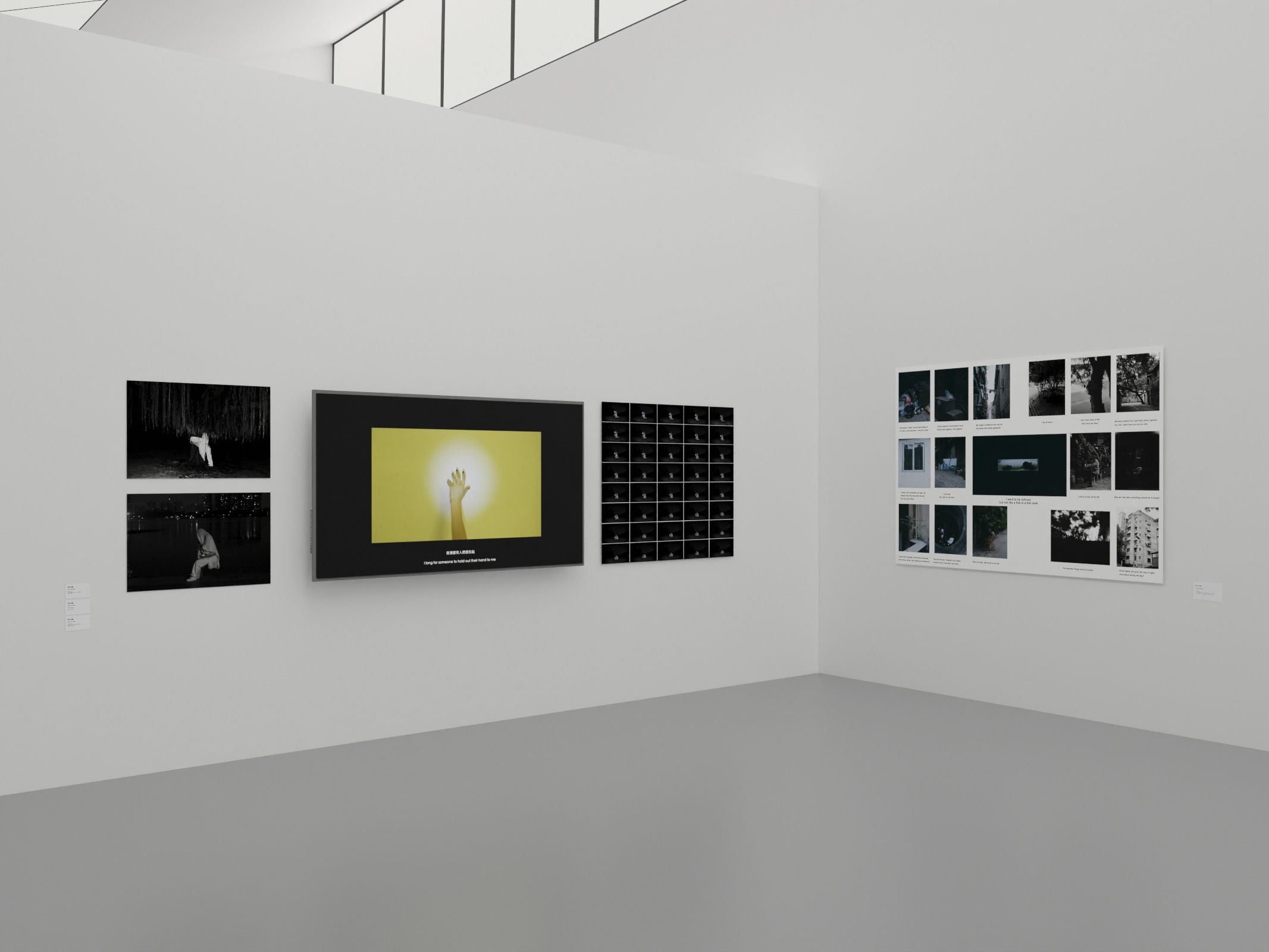 A Sketch-Up concept of an art space showing Gao's work.