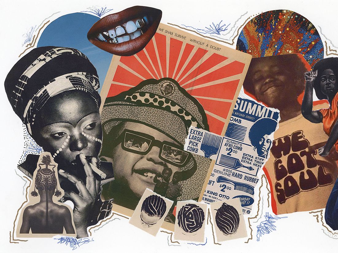 Collage artwork representing ideas of Black empowerment