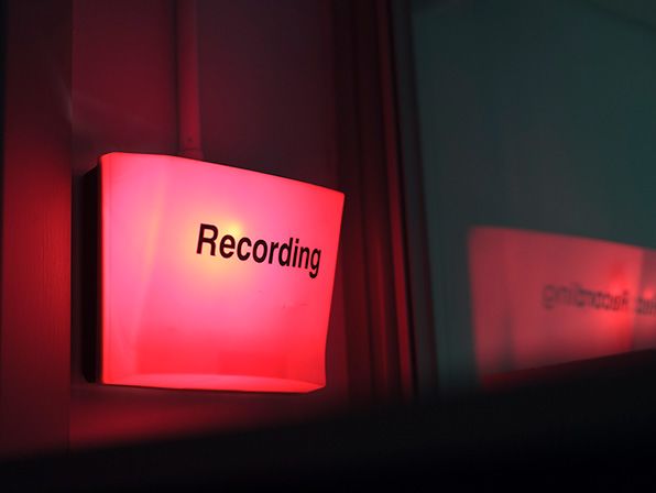 Red light indicating recording is taking place.