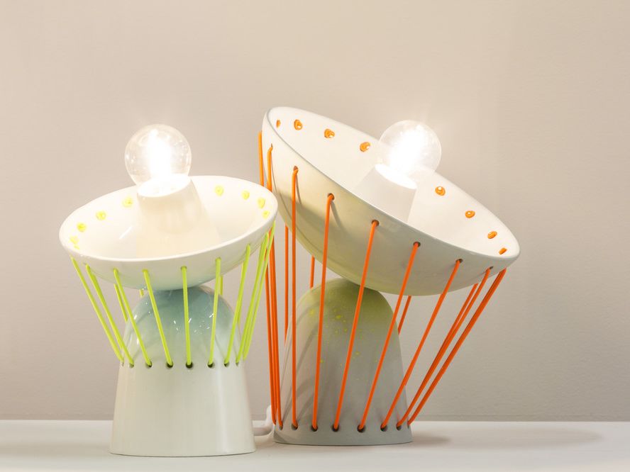 Image of two modern lamps featured at the Central Saint Martins degree show 2015