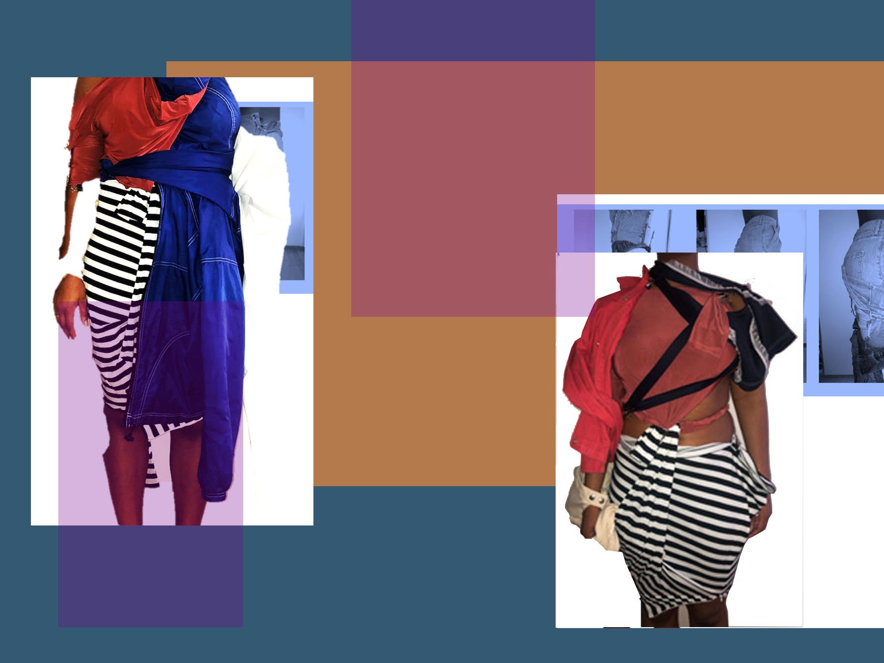 2 fashion drape experiments on female body