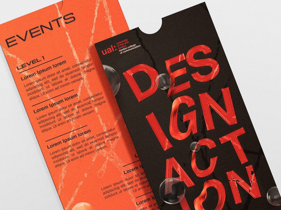 Scarlet and black concept art for LDF 2020 leaflets.