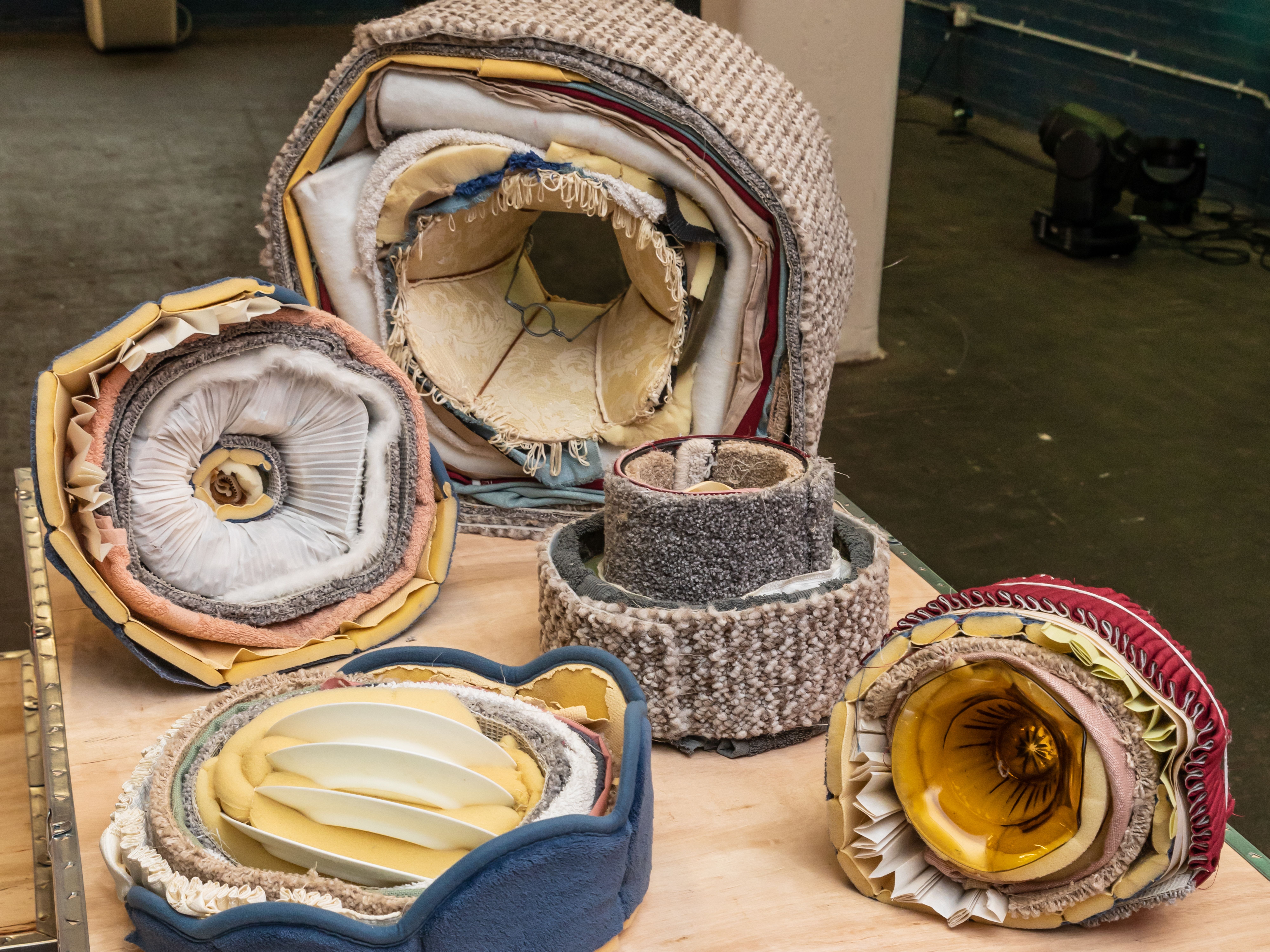 'Unwanted objects' By Martha Dommett. A collection of soft sculptures created completely out of discarded materials on exhibition at Origins Creative Arts Festival 2019