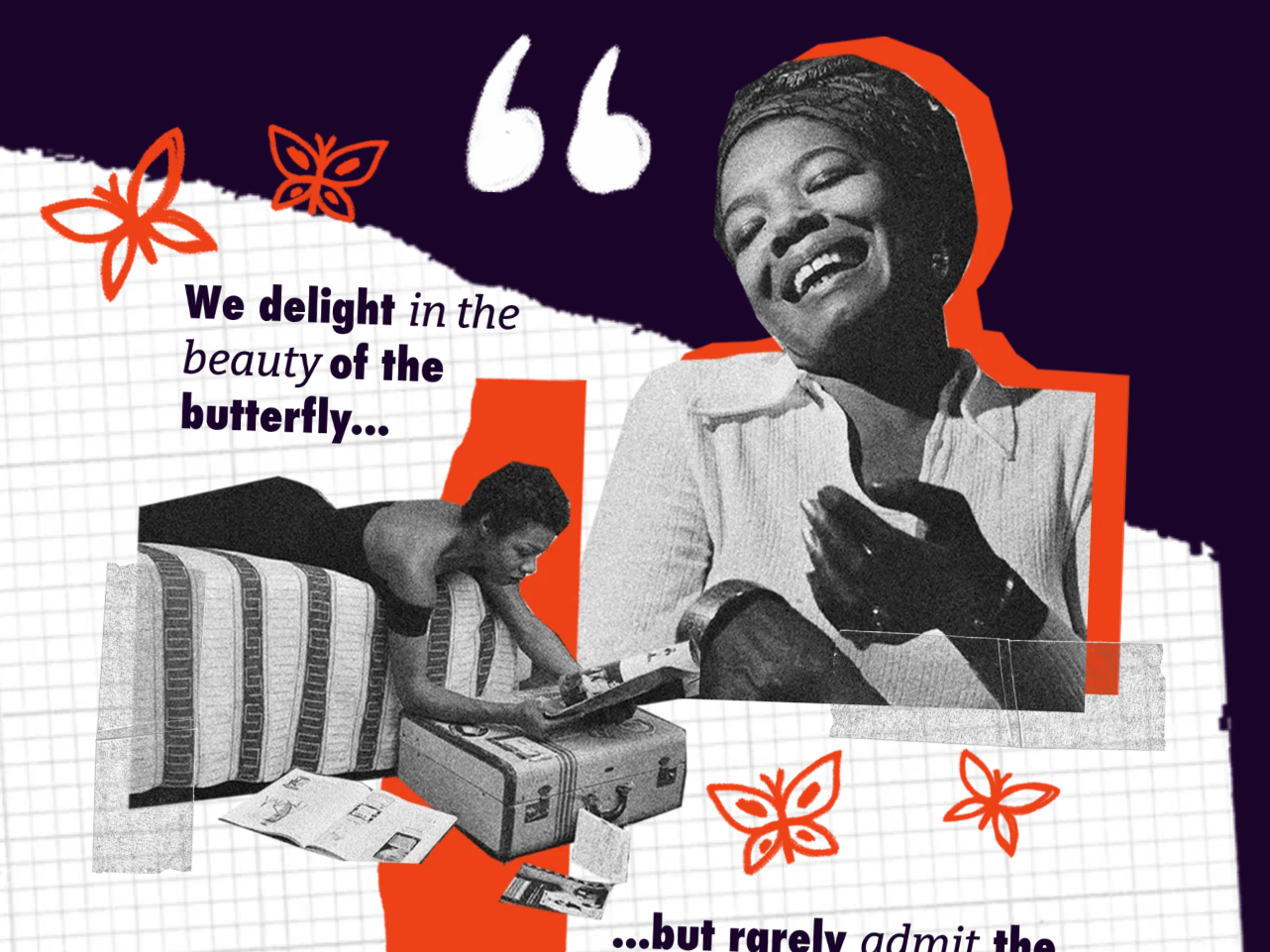 A collage graphic accompanying a blog post about beauty, challenges and changes