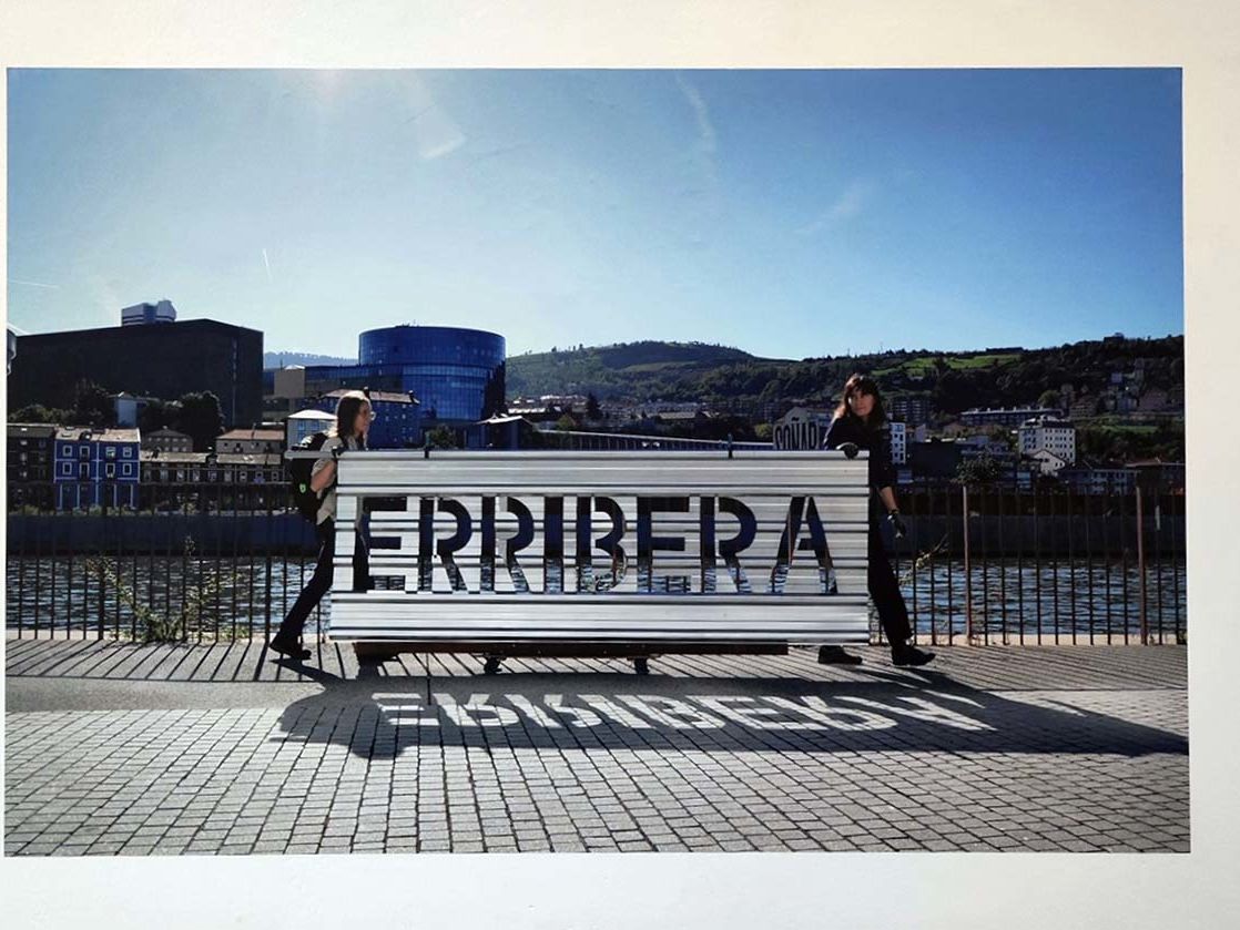 A photographic image of a sign reading 'Erribera'.