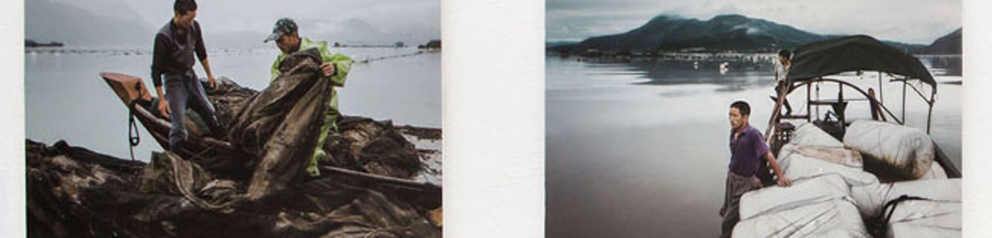 Two photos of seaside scenes next to each other