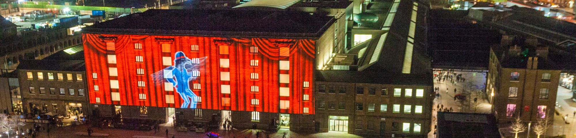 Central Saint Martins and environs at night