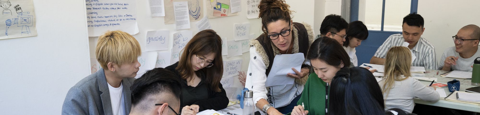 Students in a Presessional Academic English classroom