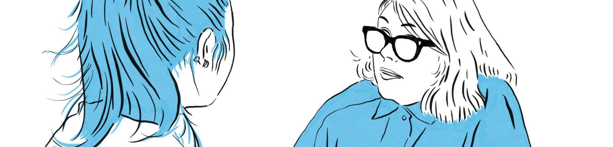Mentor talking to a mentee