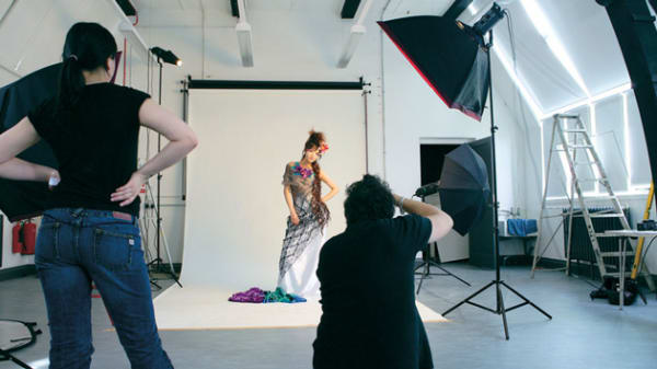 Photography LCF Student in Studio