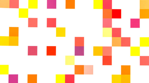 Image made from red and yellow pixels