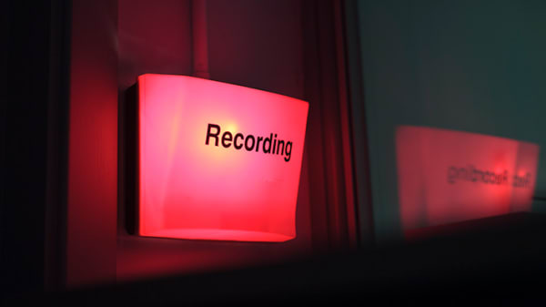 Red light indicating recording is taking place.