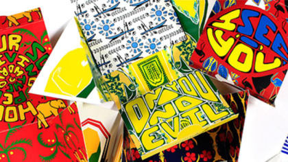 A pile of different and vibrant greetings cards