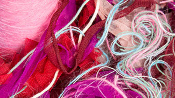 A close up of pink materials